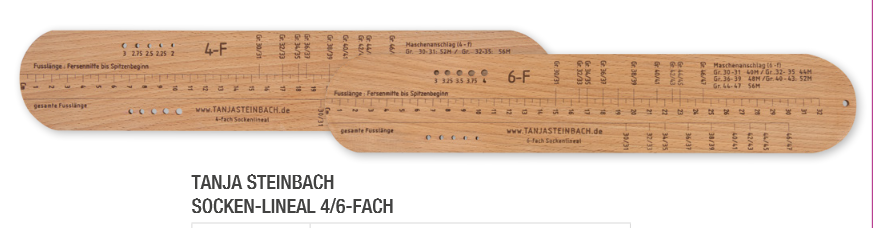 Sockenlineal Tanja Steinbach 4/6-fach