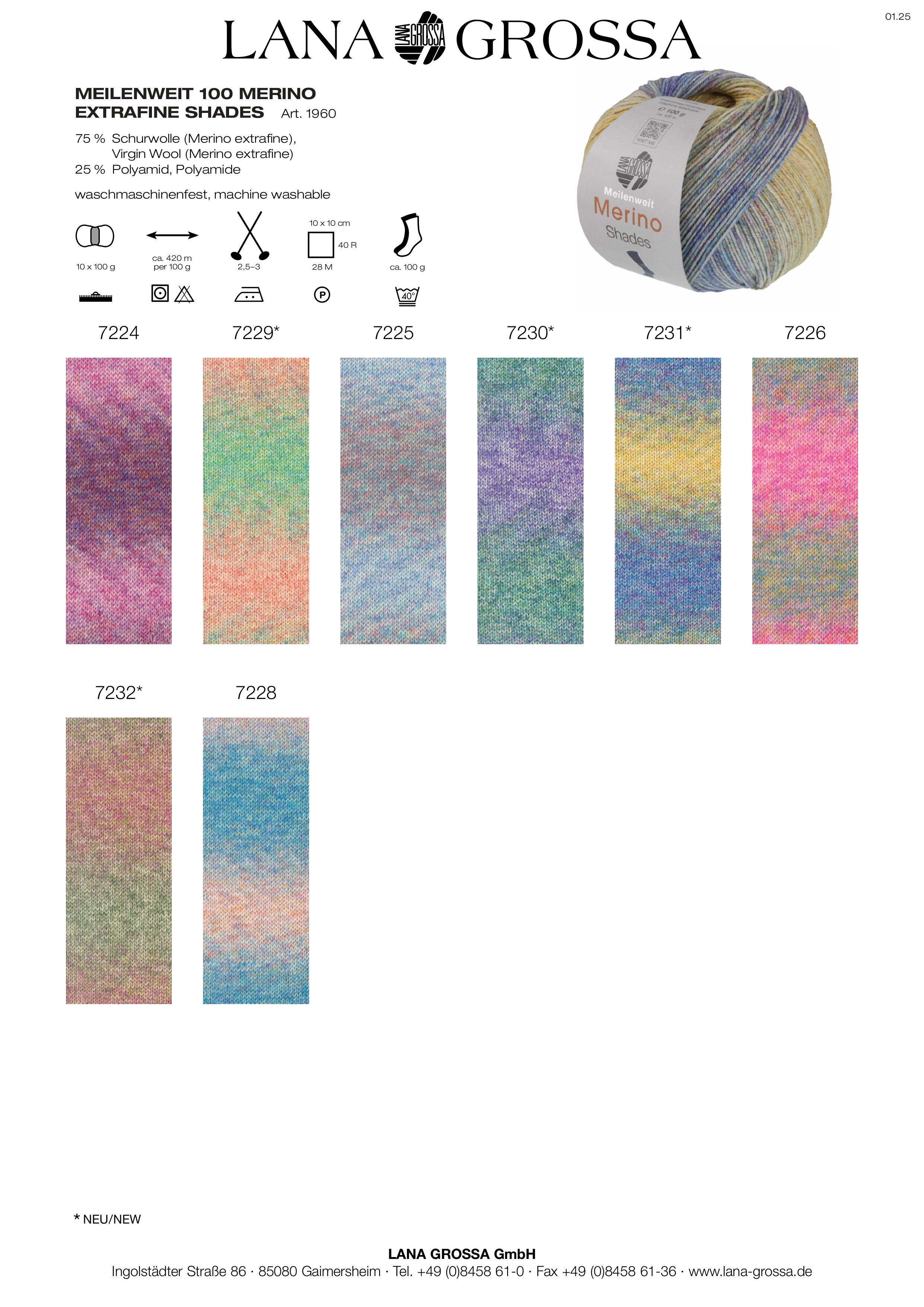 Meilenweit 100 Merino Extrafine Shades 4-fach Sockenwolle