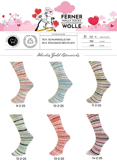 Lungauer Sockenwolle Mally Socks Valentinstag