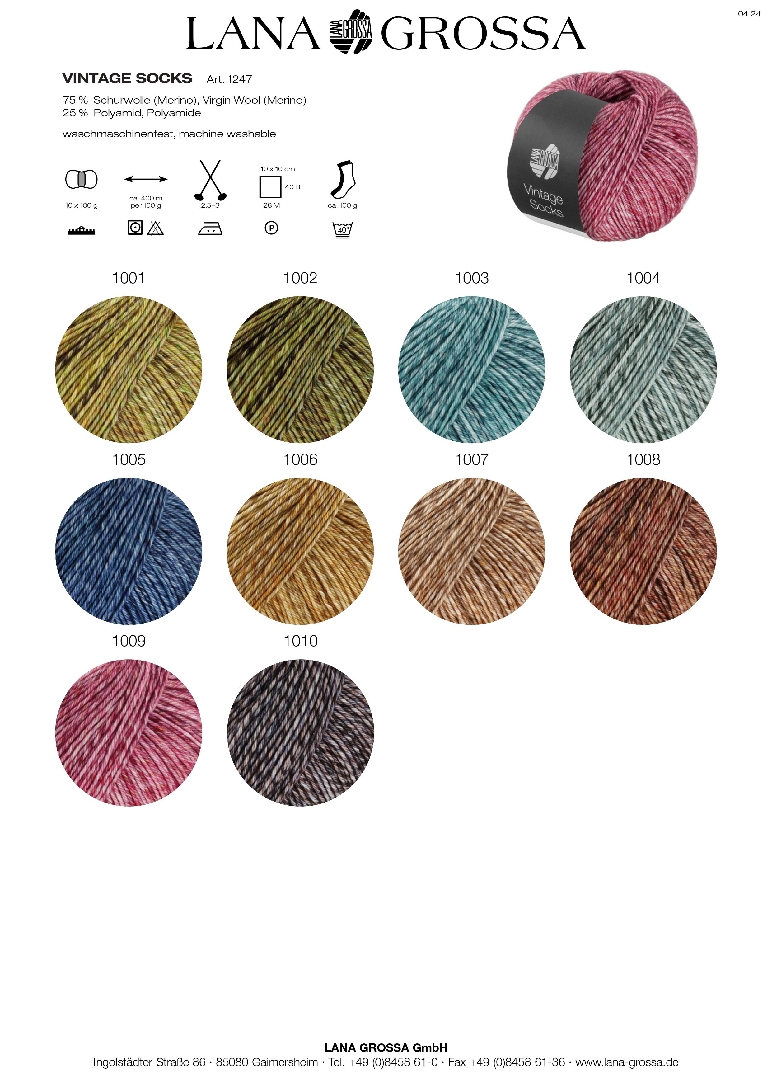 Vintage Socks Color 4-fach