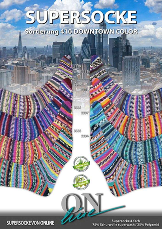 Supersocke 100 Sort. 410 Downtown Color mit Aloe Cera und Jojobaöl